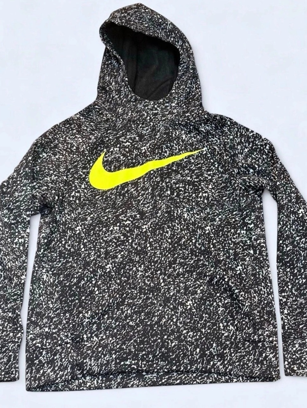 Nike Dri-FIT Speckled Hoodie in Black & White Youth XL Like New